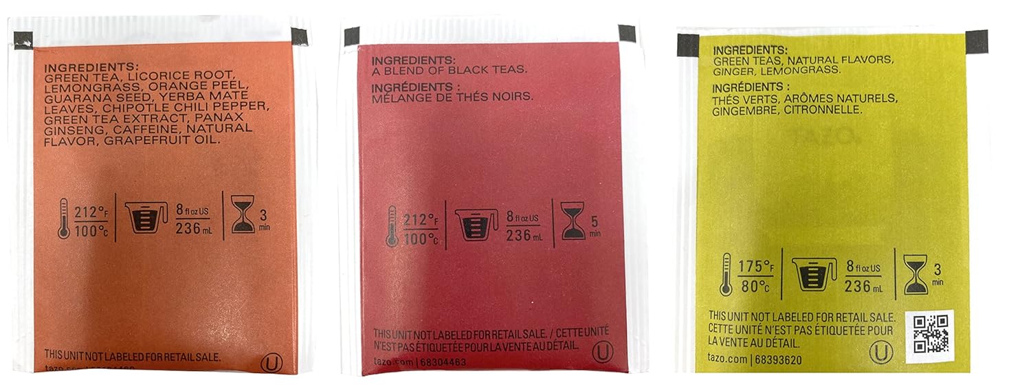 Tazo Tea Bags Sampler 42 Count Variety Gift Box, 14 Different Flavors Tea Sampler Set - Tea Variety : Grocery & Gourmet Food