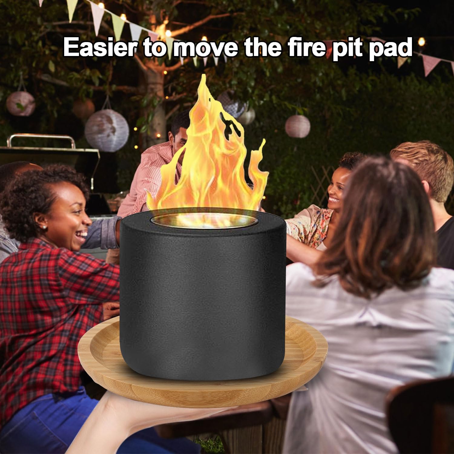 20cm Tafelblad Vuurkorf Mat voor Solo Stove Mesa & Mesa XL, Rond Houten Hittebestendige Mat Tafelbescherming Grill BBQ Mat Kachel Accessoires