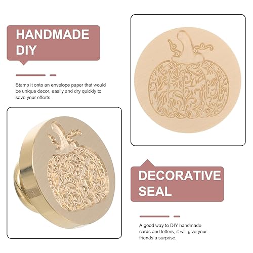 Miniatura 2 de VILLCASE Sello de cera de calabaza, sellos de cera de sellado de Halloween, sello de sellado de cabeza de latón vintage para Halloween, invitaciones