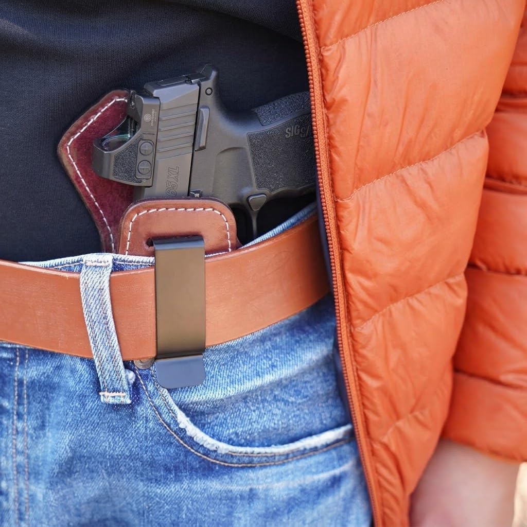 P365 Holster – IWB Concealed Carry Leather Holster, P365X / P365XL / Optic-Ready, Molded, Right/Left Hand, 1.75" Belt