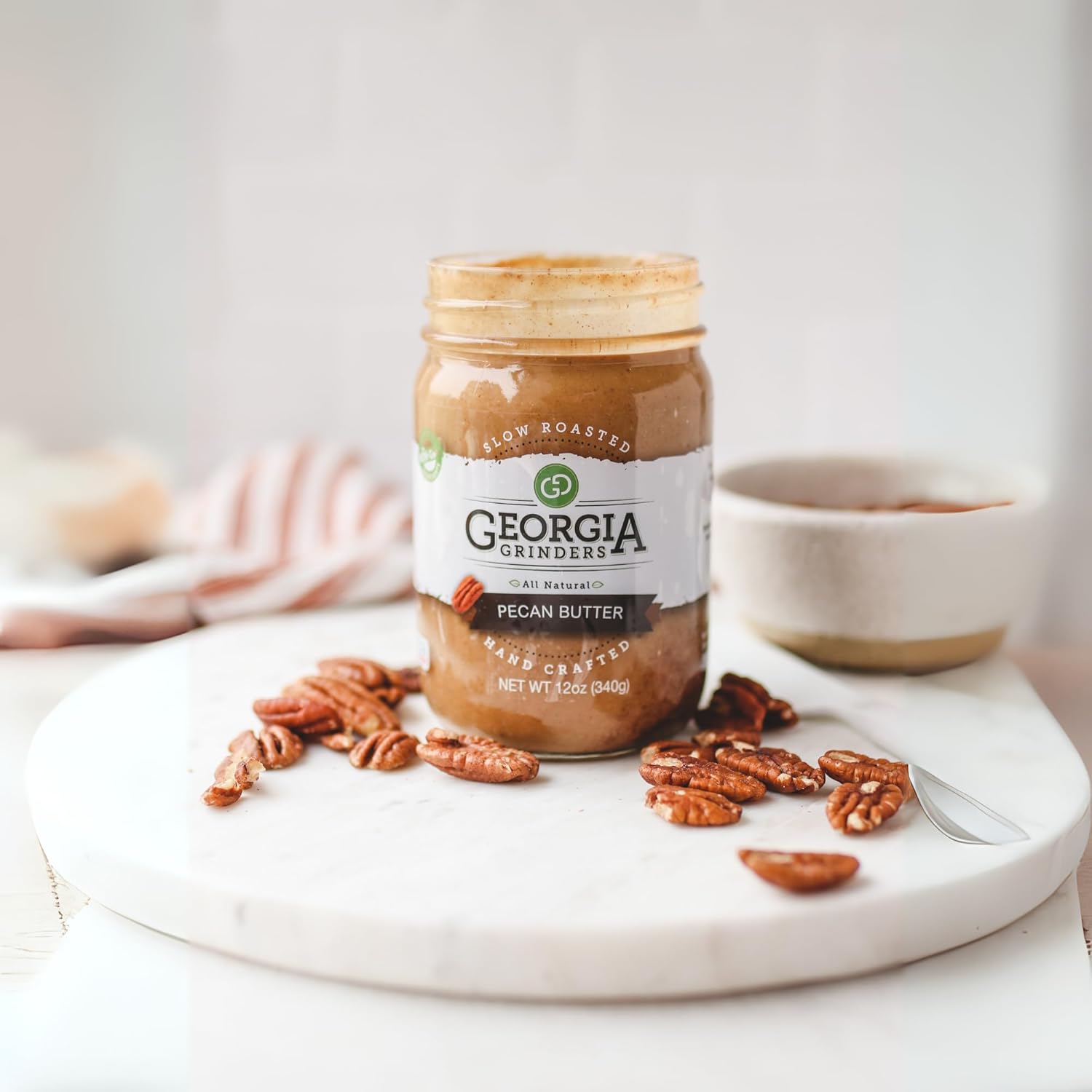 Georgia Grinders Maple-Caramel Almond & Pecan Butter Gourmet Spread, Organic, Vegan Friendly, Non-GMO, No Added Sugar, Gluten-Free, No Palm Oil, Dairy-Free, 12 Ounce (2 Pack)
