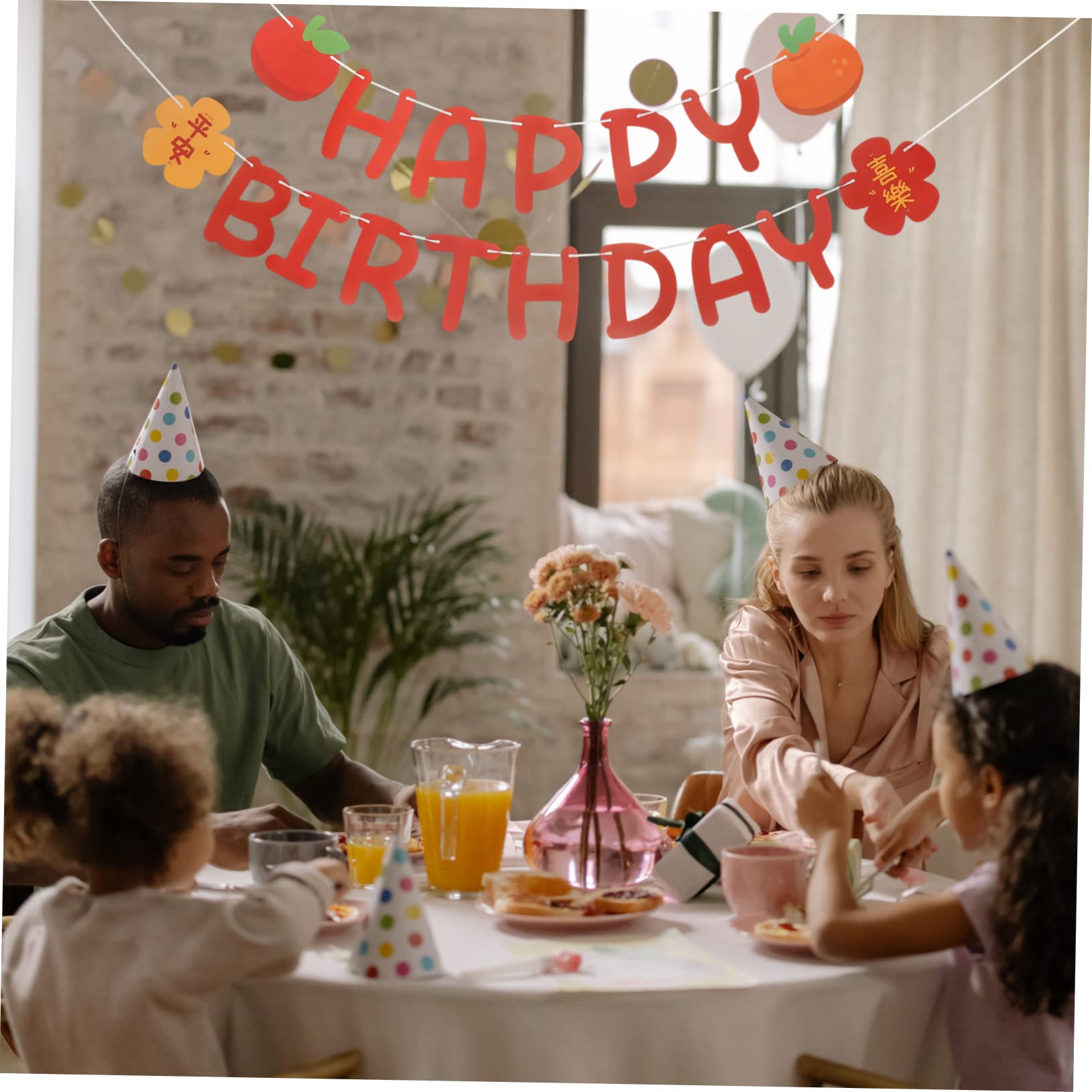 Cabilock 5 Sätze Löwentanzfahne gesetzt Girlande Tür Party wandverkleidung wand polsterung hochzeitsdeko geburtstagsfeier hintergrund alles zum geburtstag zeichen Papier rot