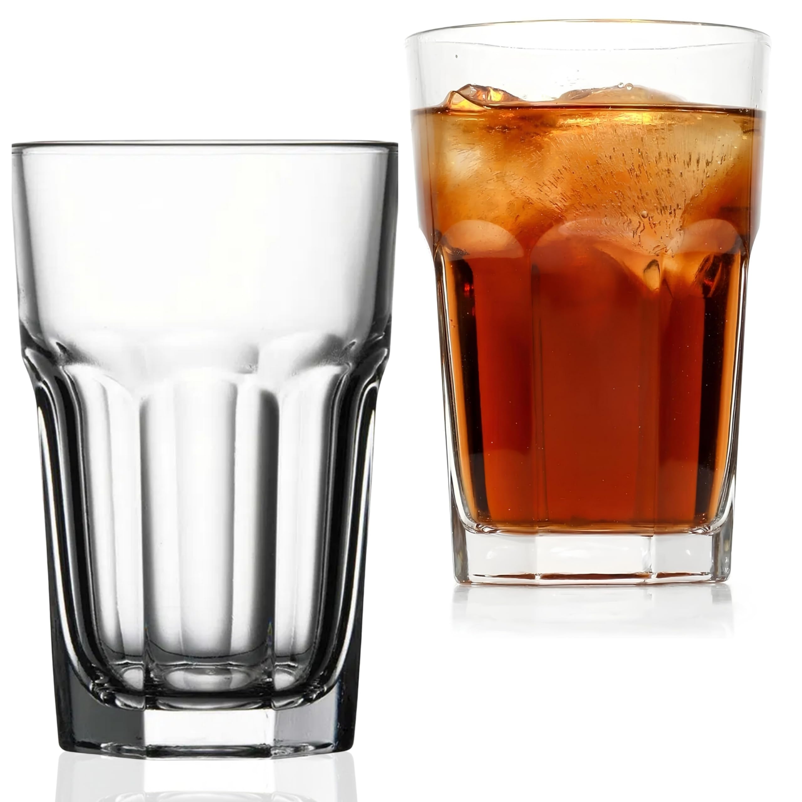 Drinking Glasses Set of 6 12 5 oz Water Glasses Durable Glassware for Juice Milkshake Coffee Glasses Beer