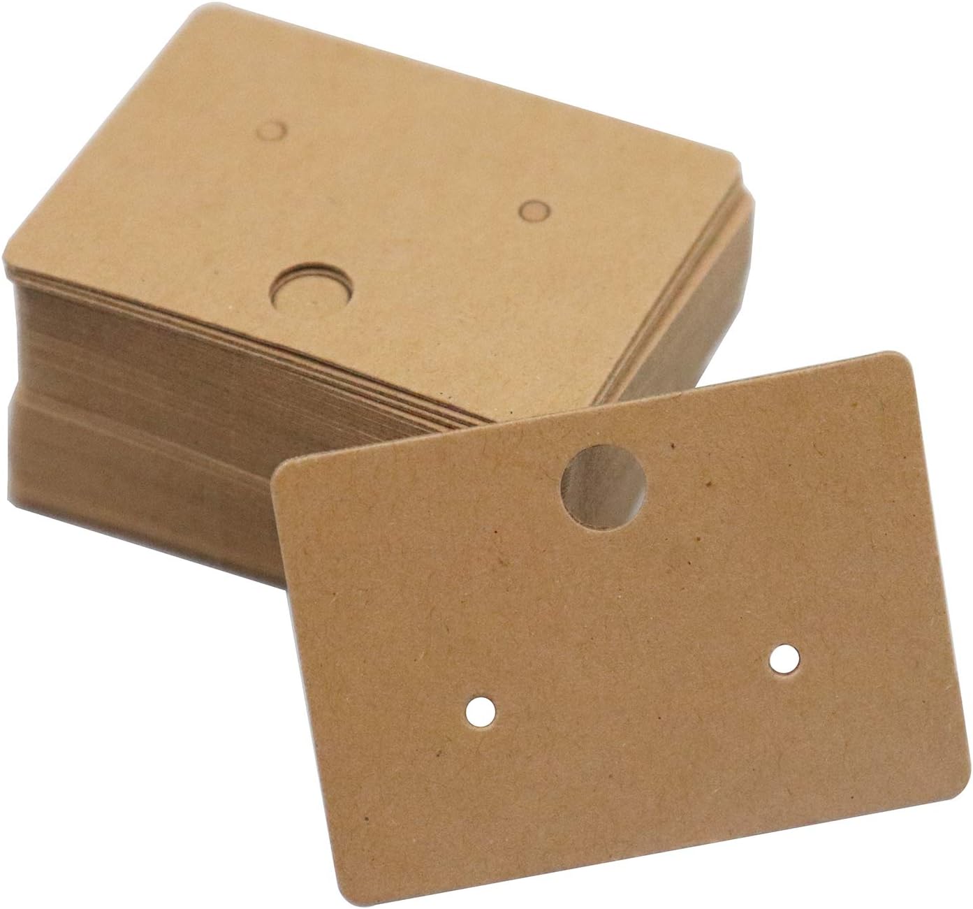 sowaka 50 Pcs Earring Display Cards with 50 pcs Self Seal Bags 3 Holes Small Blank Paper Tags Cardboard for Ear Stud Jewelry DIY Project Storage (White)