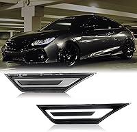 Vista 8 de Front Sequential LED Turn Signal Lights Replacement for Civic Coupe/Hatchback/Sedan 2016-2021, Dynamic Side Marker Fender Driving Lamp, Amber Side