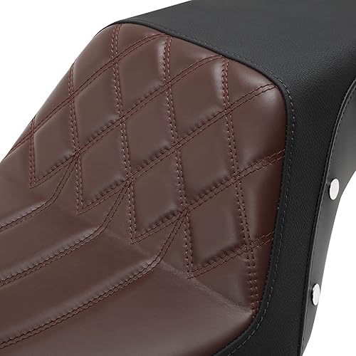 Vista 29 de Asiento de motocicleta para conductor y pasajero, apto para Harley Dyna Wide Glide Low Rider Street Bob Fat Bob FXDF Super Glide Custom FXDC