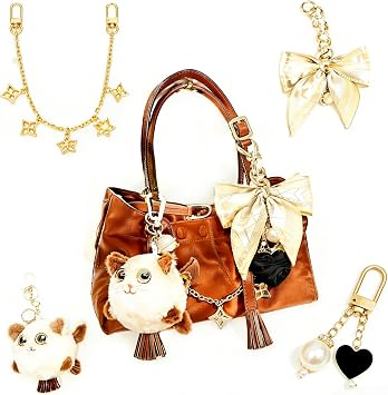 4PCS Bogg Bag Yeti Camino Charms - Cute Cat Plush & Satin Bow, Purse Charms for Handbags Totes