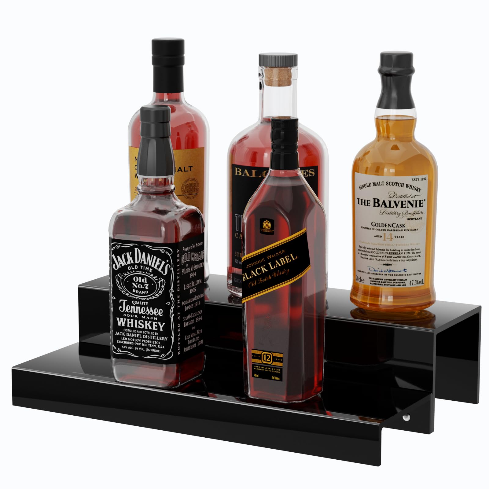 JUESHA 2 Tier Liquor Bottle Display Shelf