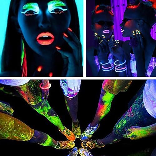 Miniatura 6 de Paquete de 4 barras de luz LED negras, barra de luz negra con IP65 impermeable, luces de fiesta que brillan en la oscuridad para iluminación de