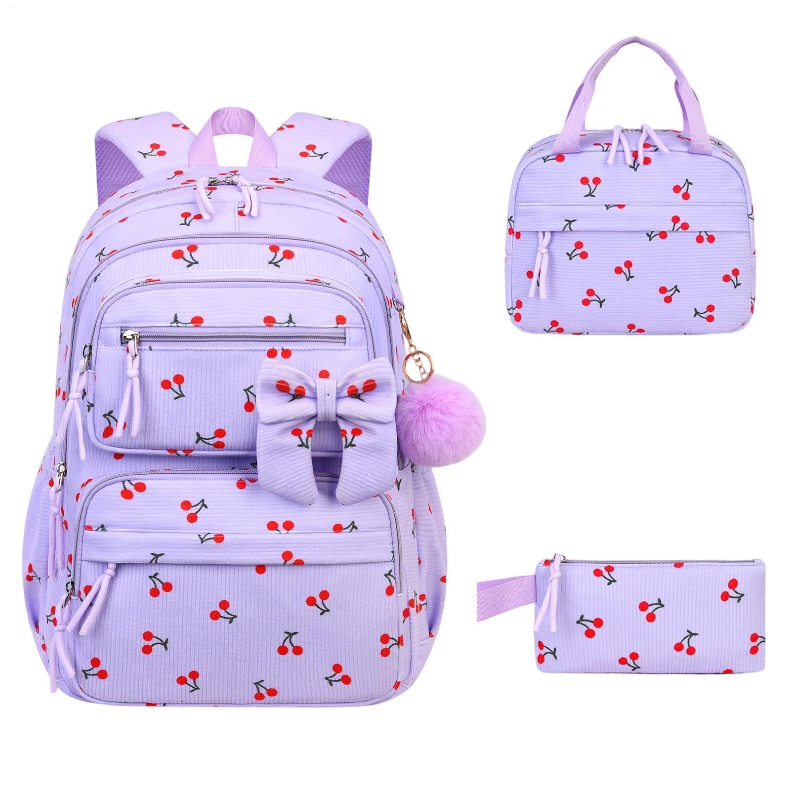 Zaino scolastico per bambini, traspirante, portapranzo, Viola, Refer to description, Unisex | Zaino traspirante per adolescenti per ragazze e ragazzi, per viaggi e studenti, uso quotidiano, campeggio, sport