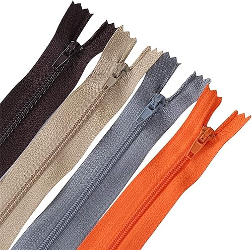 Miniatura 4 de Cierre de tela, 10 cremalleras de nailon para manualidades de costura a medida, cremalleras de nailon, para coser de 3 a 24 pulgadas, para coser