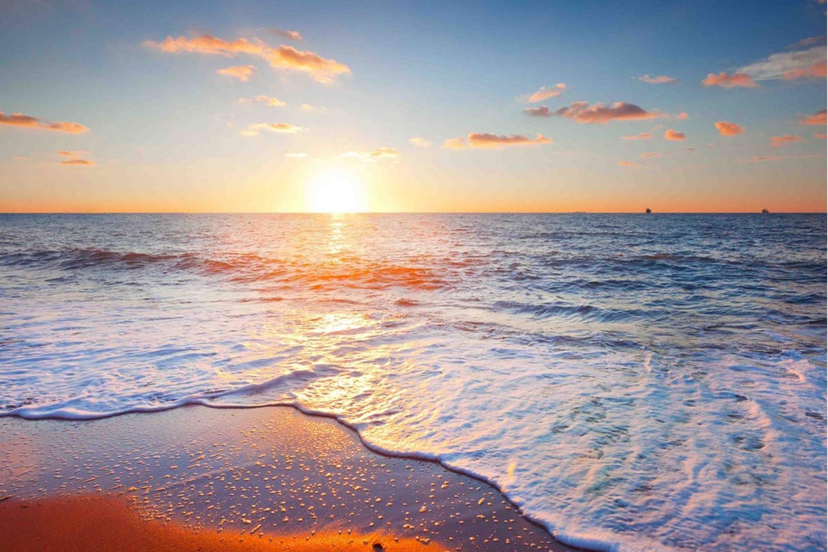 Scenery Wall Sticker Poster|Nature Poster|Seaway|Sunset Sea Poster|Wall Poster for Decoration|Poster for Sitting Room/Youth Hostels/Hotels|Self Adhesive Sticky Paper Poster