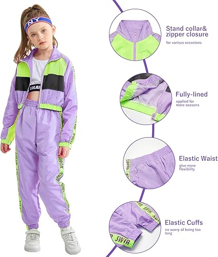 Miniatura 7 de Conjunto de Ropa de Baile para Niñas, Traje de Interpretación de Equipo de Hip Hop y Jazz Moderno, Conjuntos de Ropa de Baile para Niñas