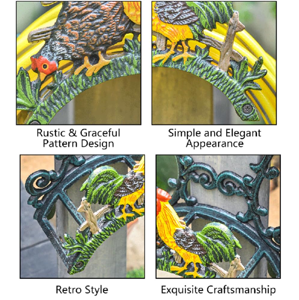 An der Wand befestigte Garten-Schlauch-Halter, antike Art-Gusseisen-Balkon-dekorative Spule