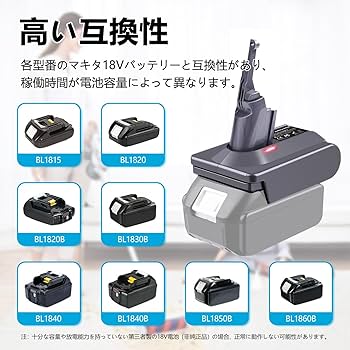 ダイソン　V8 slim マキタ　バッテリー仕様 楽天市場】ダイソン マキタ 変換 V7 V8 アダプター マキタ 18V