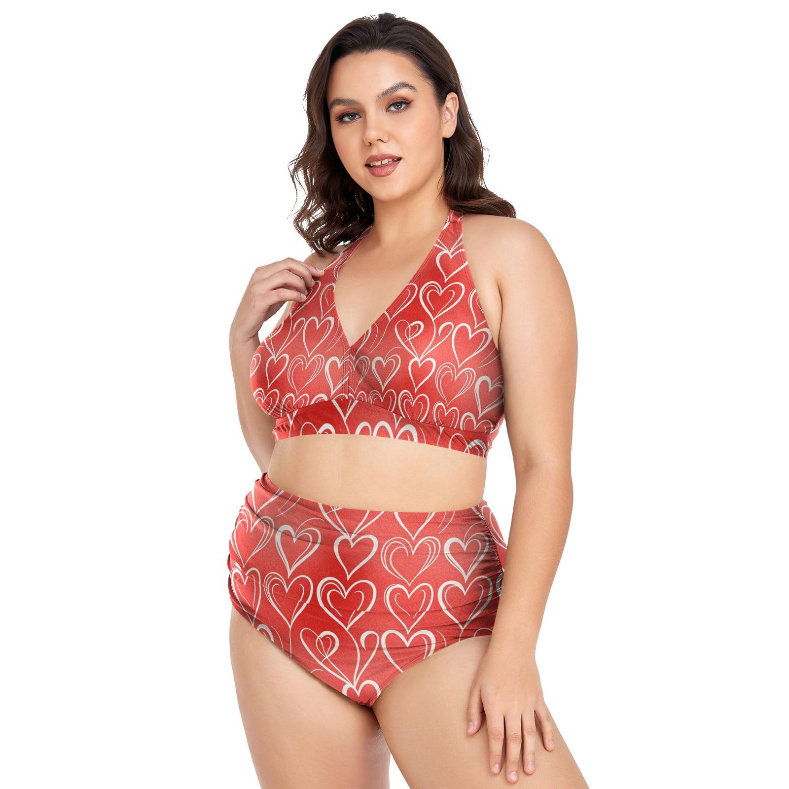 FRODOTGV Curvy damskie dwuczęściowe zestawy kąpielowe L-4XL