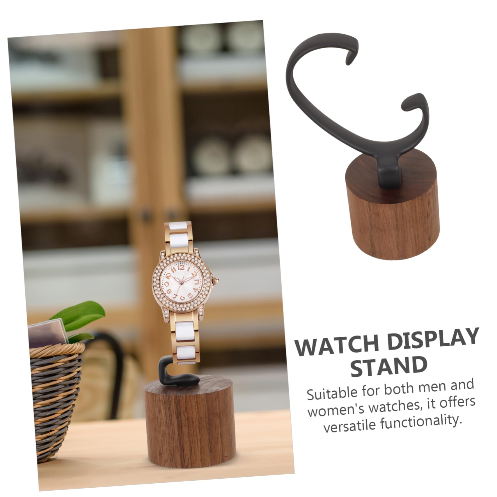 GALPADA 4 Stück Uhrenständer uhrenaufbewahrung watch storage Showregal Aufbewahrungsständer für Armbanduhren Aufbewahrungsständer für Uhren Schwarze Walnuss Ausstellungsstand Lagerregal