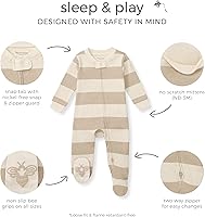 Vista 50 de Burt's Bees Baby - Pijama de una pieza para bebé, mameluco para dormir y jugar, algodón 100% orgánico, cremallera frontal Guitarra acústica.