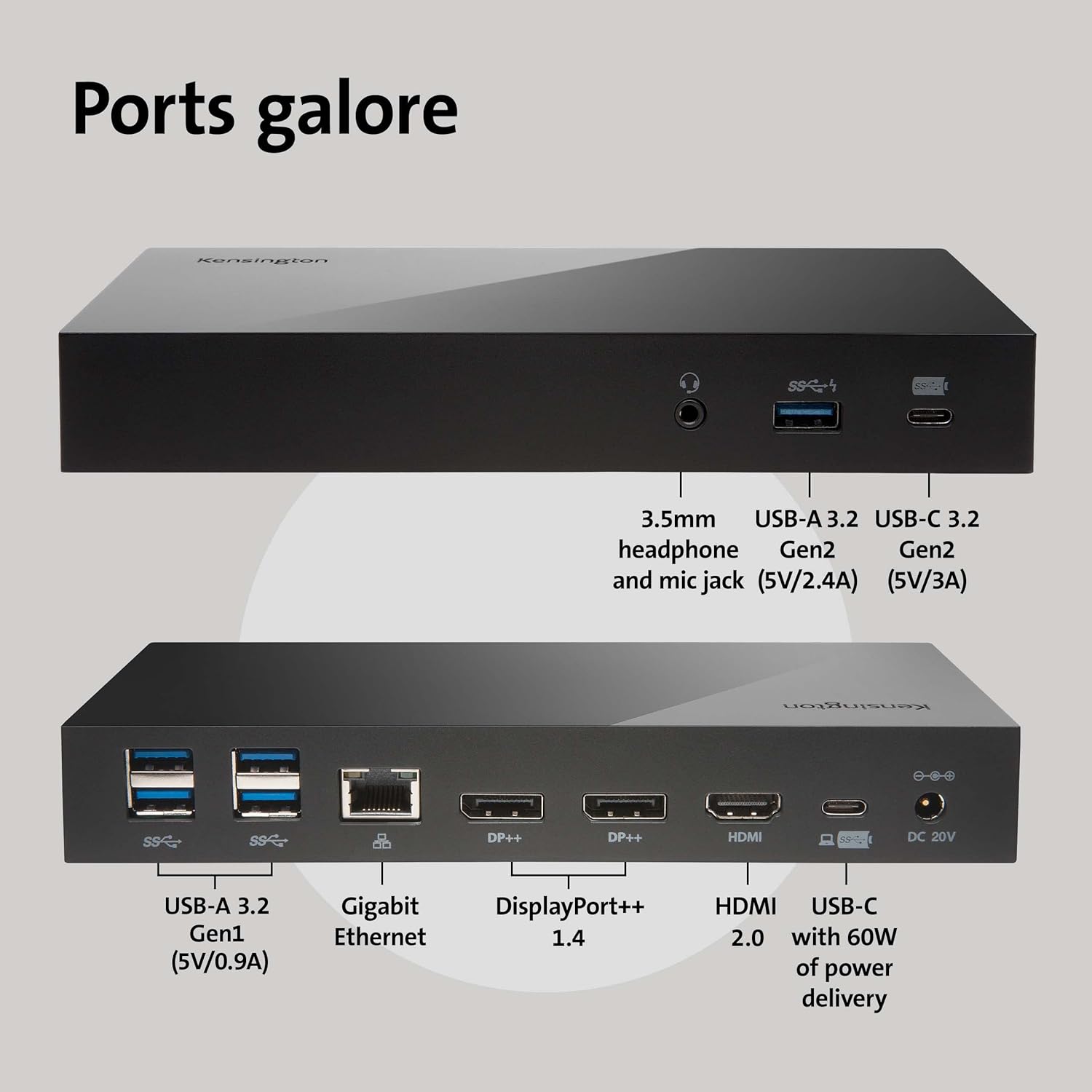 SD4800P USB-C 10Gbps Scalable Video Docking Station w/ 135W adapter - DP/DP/HDMI - Windows