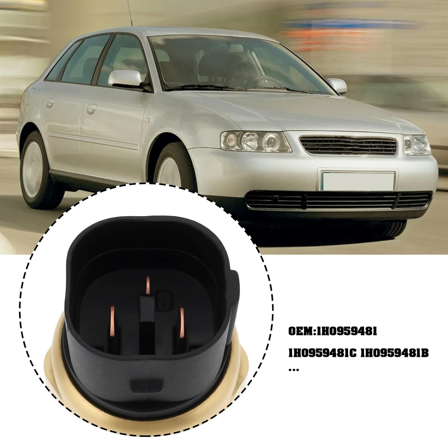 Radiator Fan Temperature Switch 1H0959481 1H0959481C Compatible with Audi A3 1996-2003 TT 1998-2006