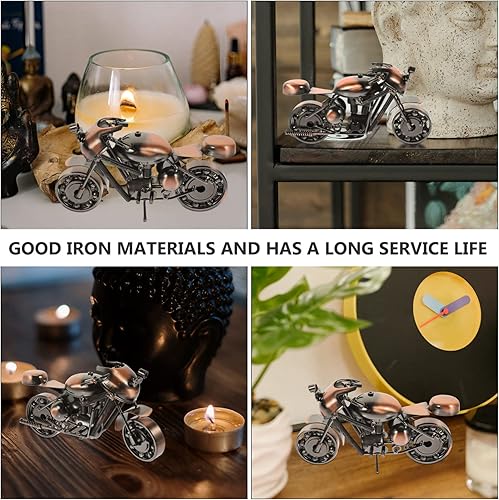 Miniatura 5 de Motocicleta de metal retro, estilo vintage, de hierro forjado, modelo de motocicleta, artesanía, escultura de arte de hierro coleccionable para