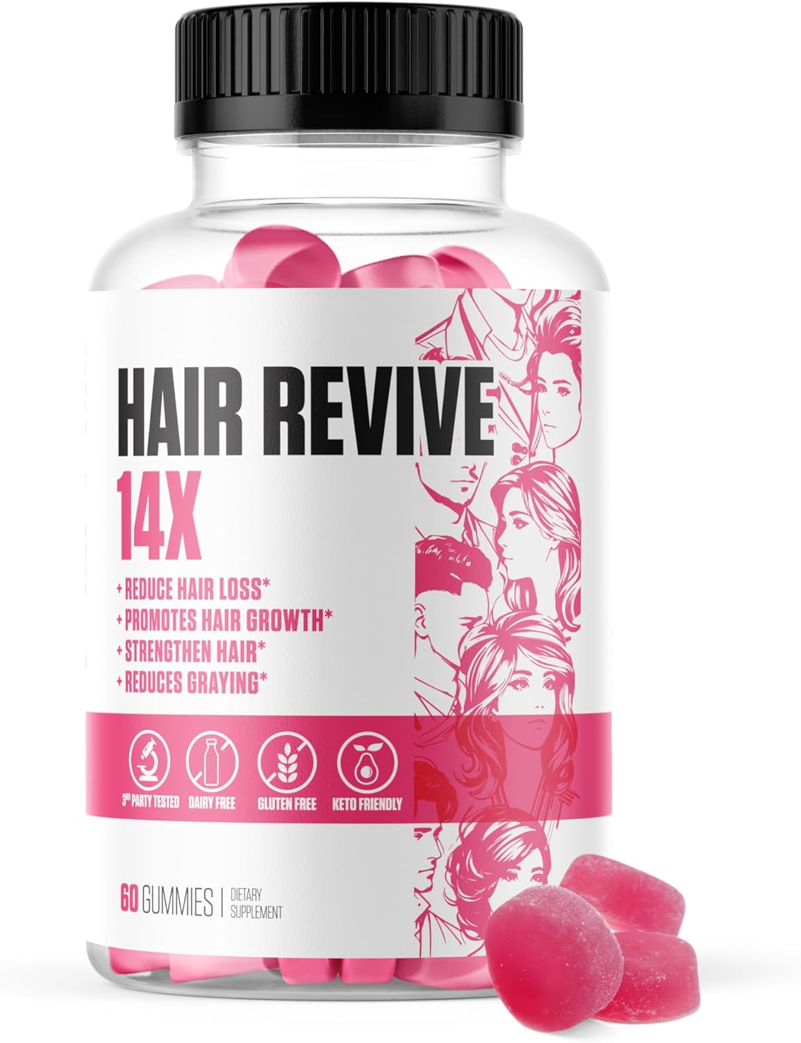 Hair Revive 14X 1 Rated Hair Growth Supplement Gummies
