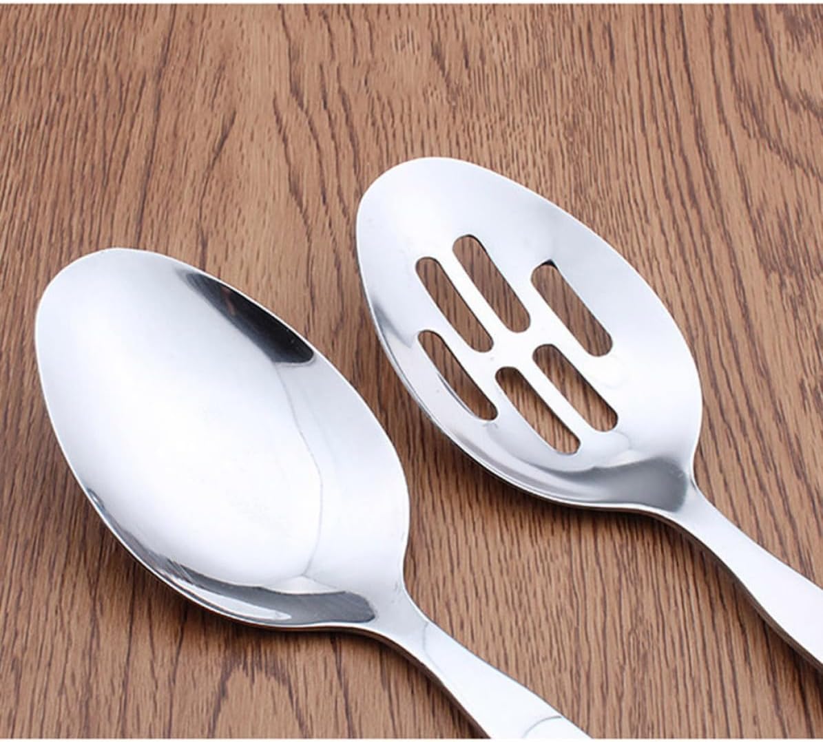 4 Pcs Pierced Stainless Steel Serving Spoon Set, 28x5.8cm