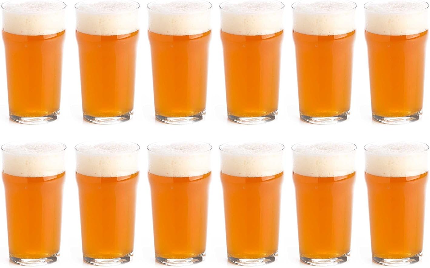 Arc International Luminarc 20 Ounce Nonic Lager Beer Glass, Imperial Pint Glass - Pack of 12