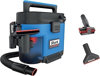 SHARK VS105 MessMaster Portable Wet Dry Vacuum, Small Shop Vac, 1 Gallon Capacity, Corded, Perfect for Pets & Cars, AnyBag Tech, Self-Cleaning, for Tough Wet & Dry Messes, Light Blue (Renewed)