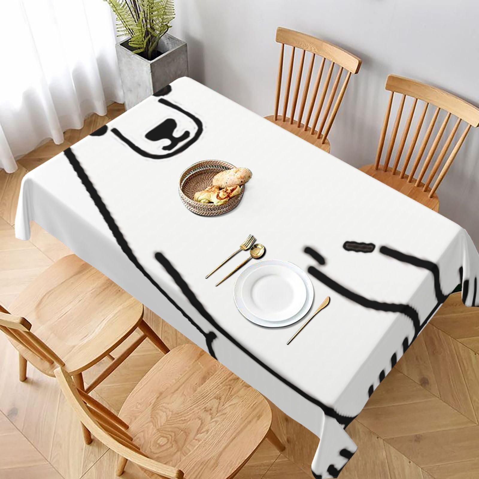 BNVSADC polar bear Printed Rectangle Tablecloth 228x152 CM, Water Resistant Polyester Table Cloth Decorative Fabric Table Covers for Kitchen Dining Table Parties Camping