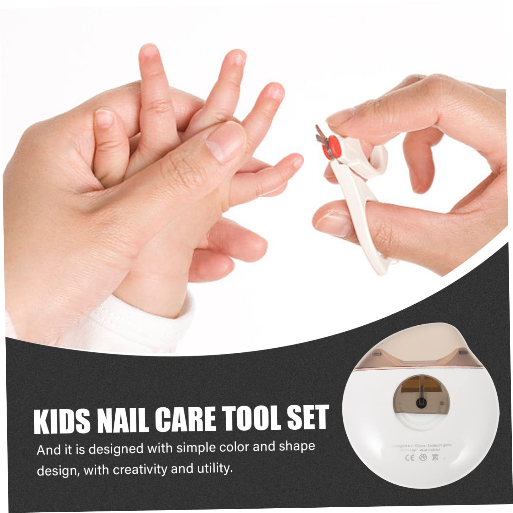1juego Herramientas Eléctricas De Manicura Para Niño Niña Cortauñas Seguro y Kit De Pulido De Uñas Accesorio Para Cuidado Uñas Casa