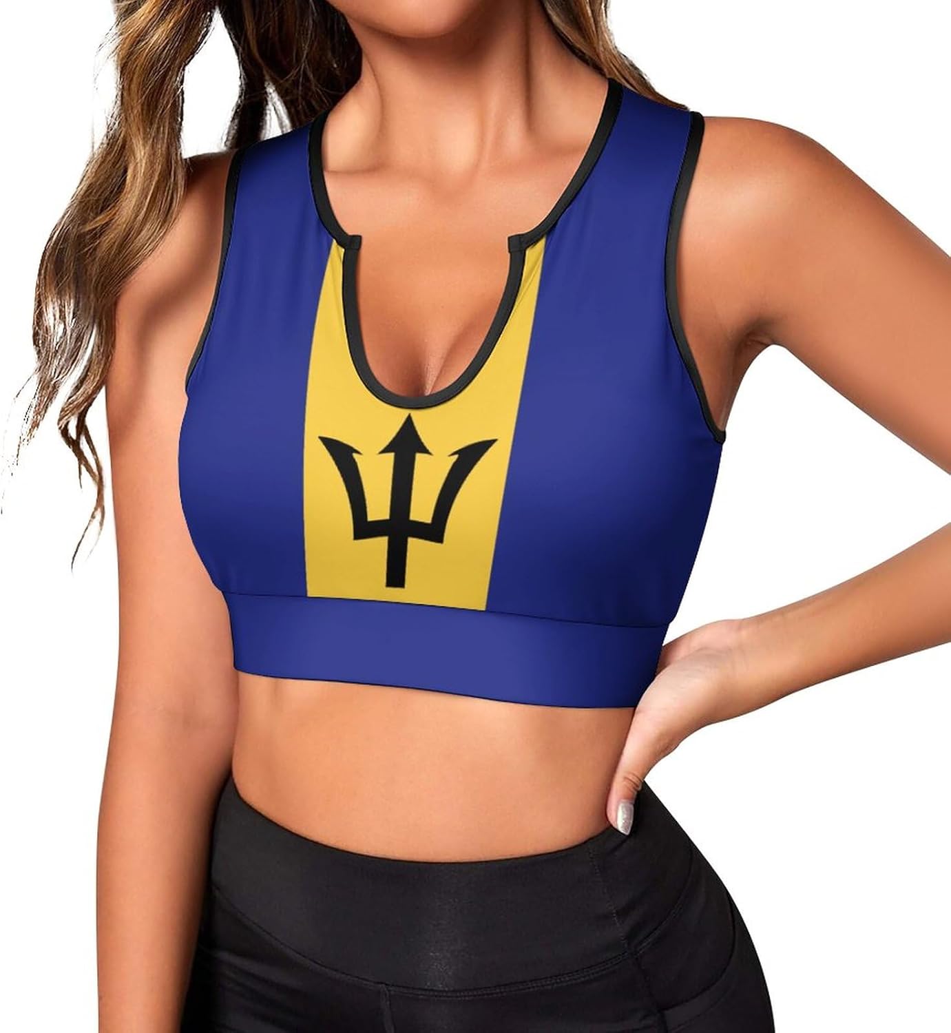 Adugen Origei Colombia Flag Print Fashion Yoga Clothes Yoga Bra Yoga Crop Tank Tops Sports Bra Colombia Flag L