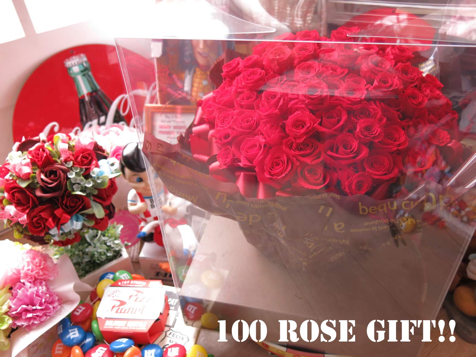 ブリザーブドフラワー 薔薇 100輪 母の日 花 赤バラ 100本 プリザーブドフラワー 赤バラ 花束 赤