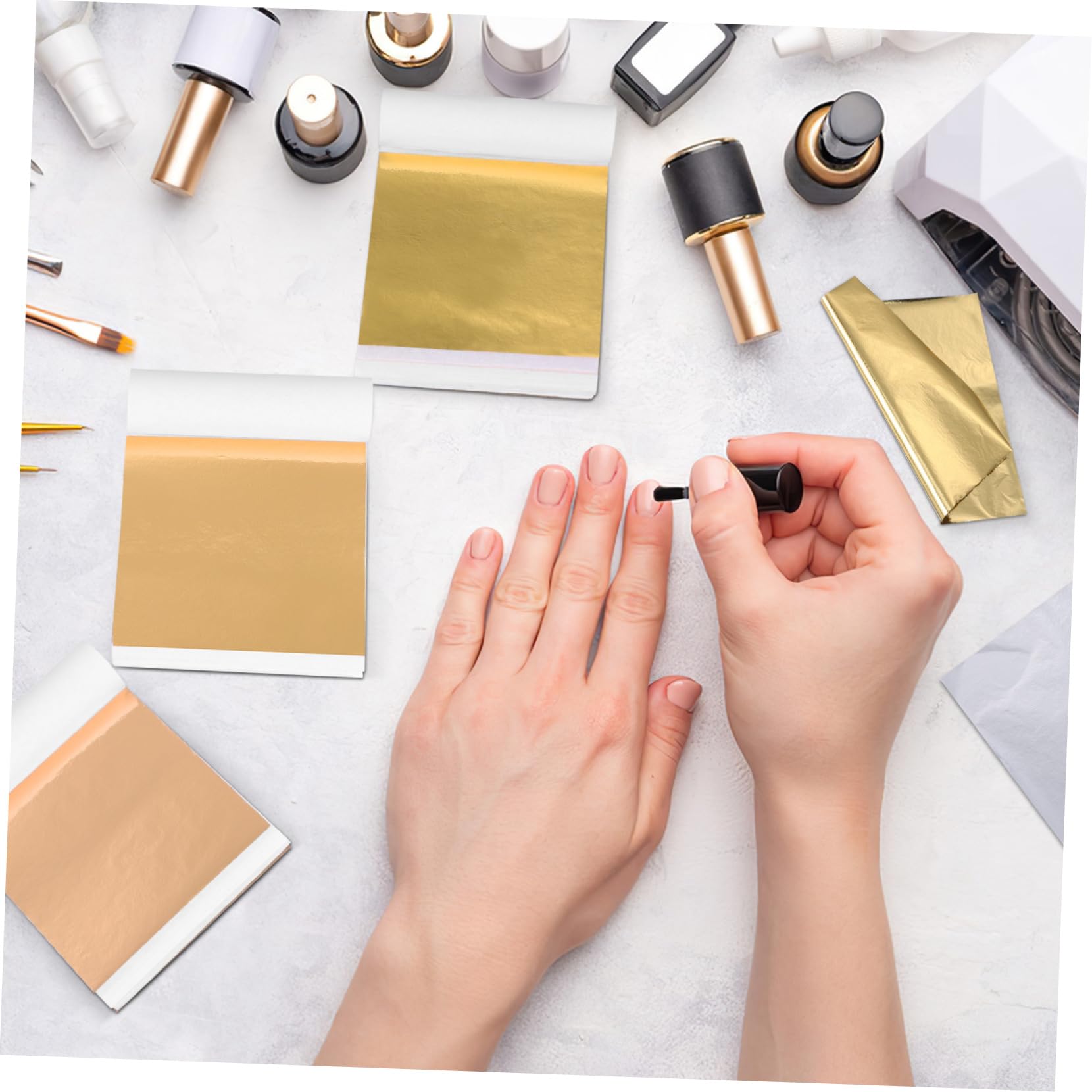 Gogogmee 400pcs DIY Foil Craft Sheets Multi-Color Metallic Foil Paper for Nail Art Handmade Decorative Sheets