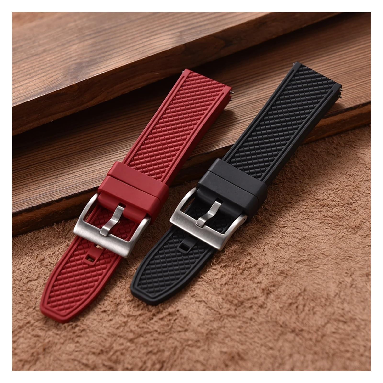 Cinturino per orologio in gomma FKM 18mm 20mm 22mm 24mm Cinturini a sgancio rapido a forma di proiettile Braccialetti impermeabili per immersione
