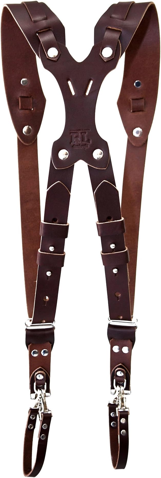 RL Handcrafts Clydesdale Pro - Dual DSLR Camera Leather Harness (Coffee, Medium)