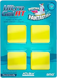 AtCllor, Clarificante pré-filtro para piscina, Auxiliar de filtragem, Ultra Gel AT, Super clarificante e decantador, Gel, 4 unidades, Amarelo