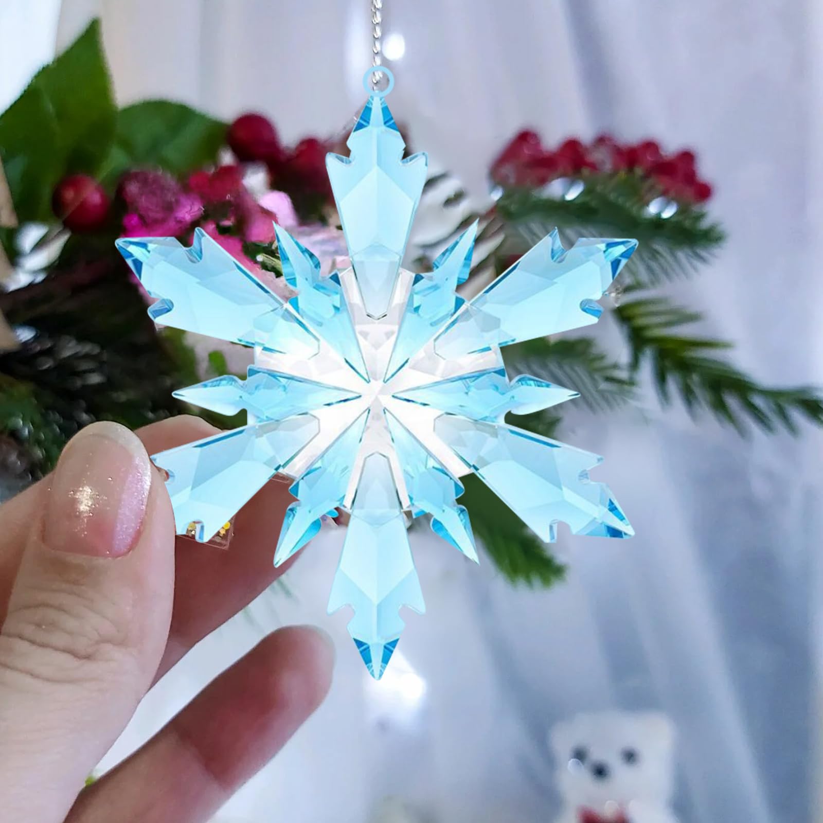 Stampo in silicone per Natale, portacandele fai da te, decorazione natalizia, stampi in silicone, fiocchi di neve, per decorazioni di Natale (D