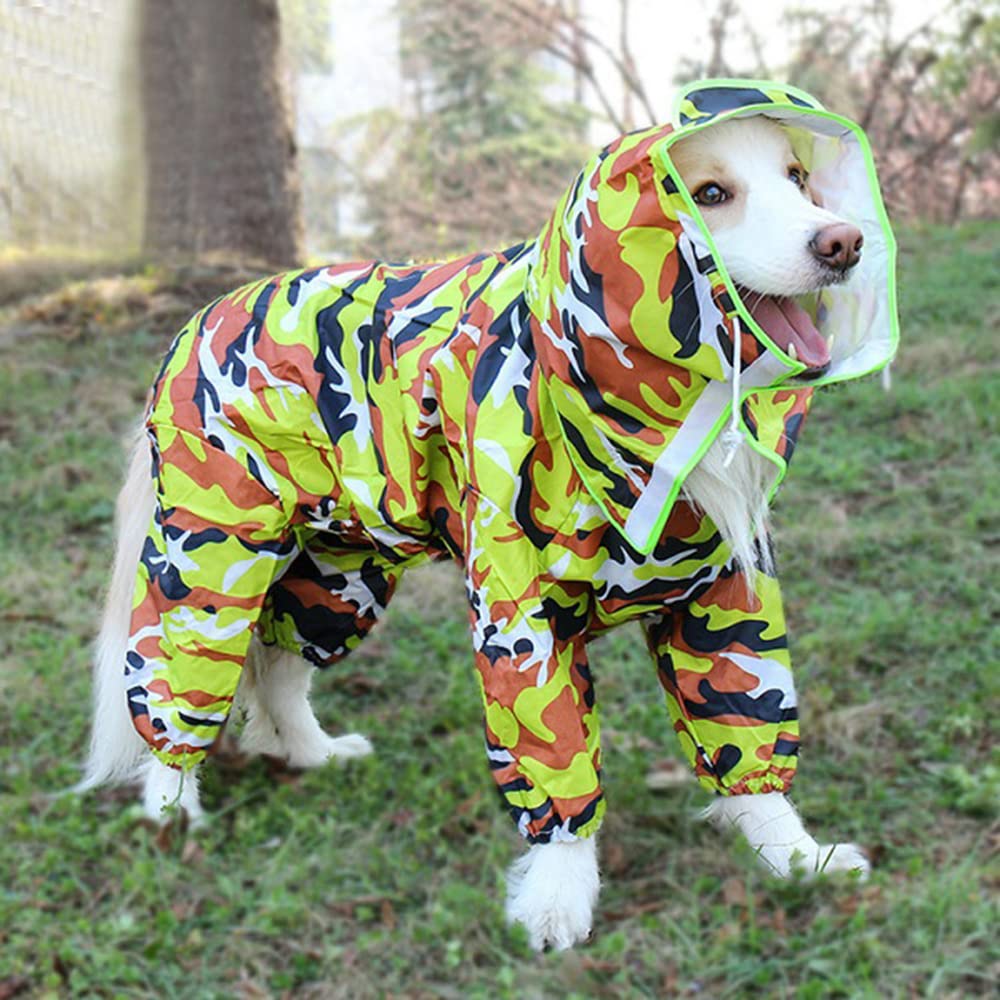 Chubasquero para Perros, Impermeable for Perros Grandes, Ropa Impermeable for Exteriores, Mono con Capucha, Capa for pequeños y(Camouflage,20)