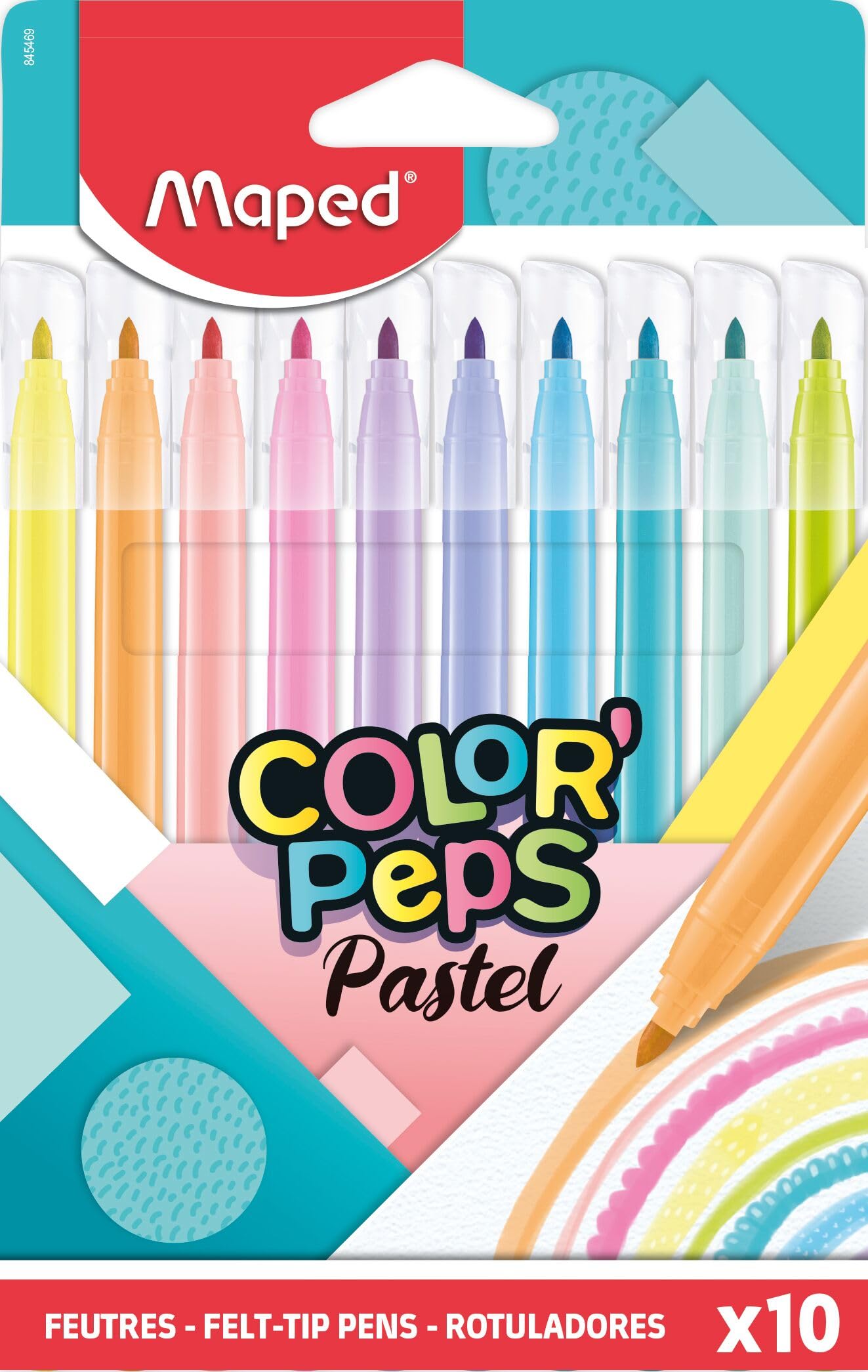 Rotuladores Maped Color'Peps Pastel: 10 Colores Lavables para Niños