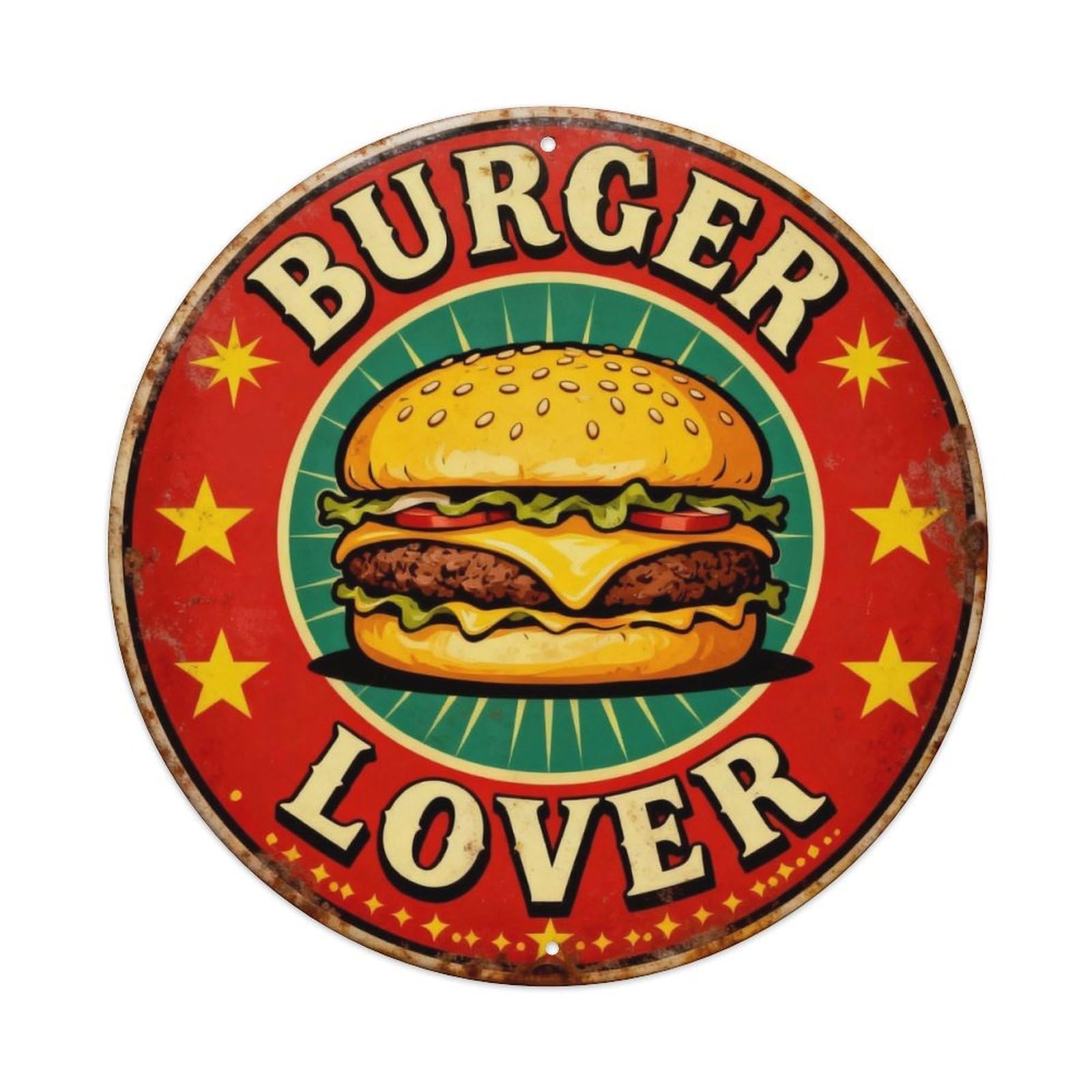 Burger Lover Food Sign Metal Tin Sign Plaque