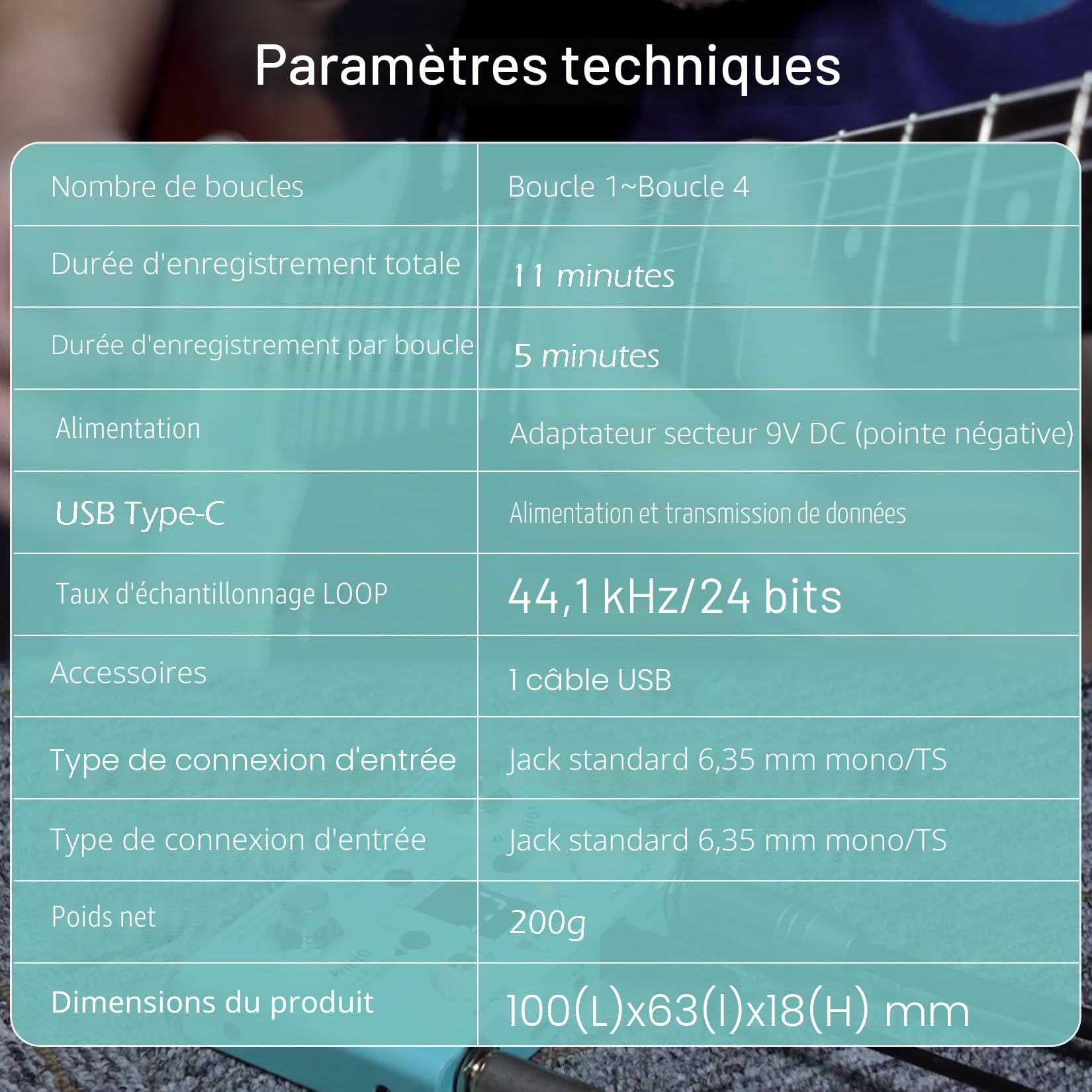 HOEREV Pédale de guitare avec effet Tuner - Sans alimentation
