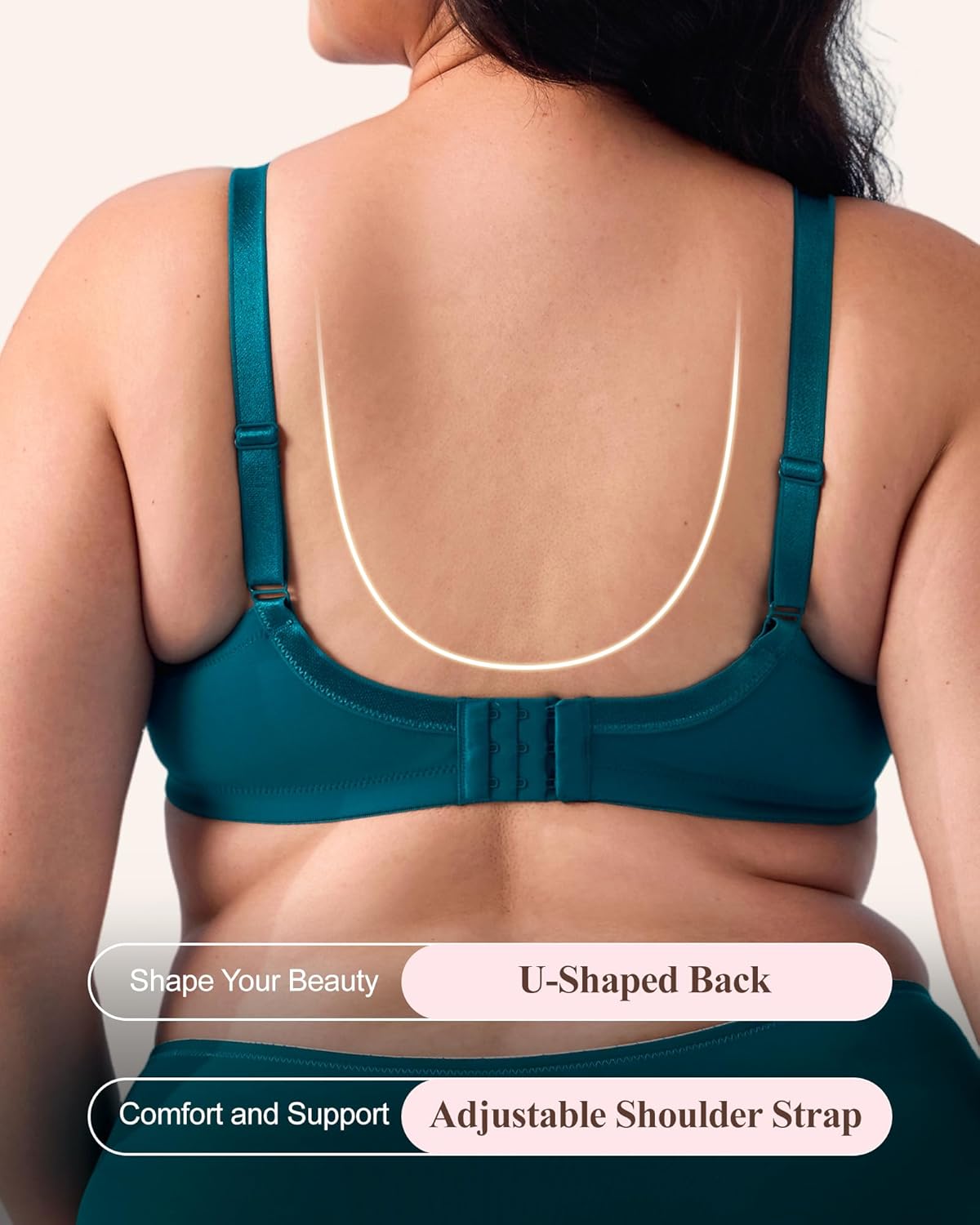 Minimizer Bras for Women - 38 D - Underwire Full Coverage Lace Bralette - Plus Size Supportive Unlined Bra for Large Breast Blue - Image 5