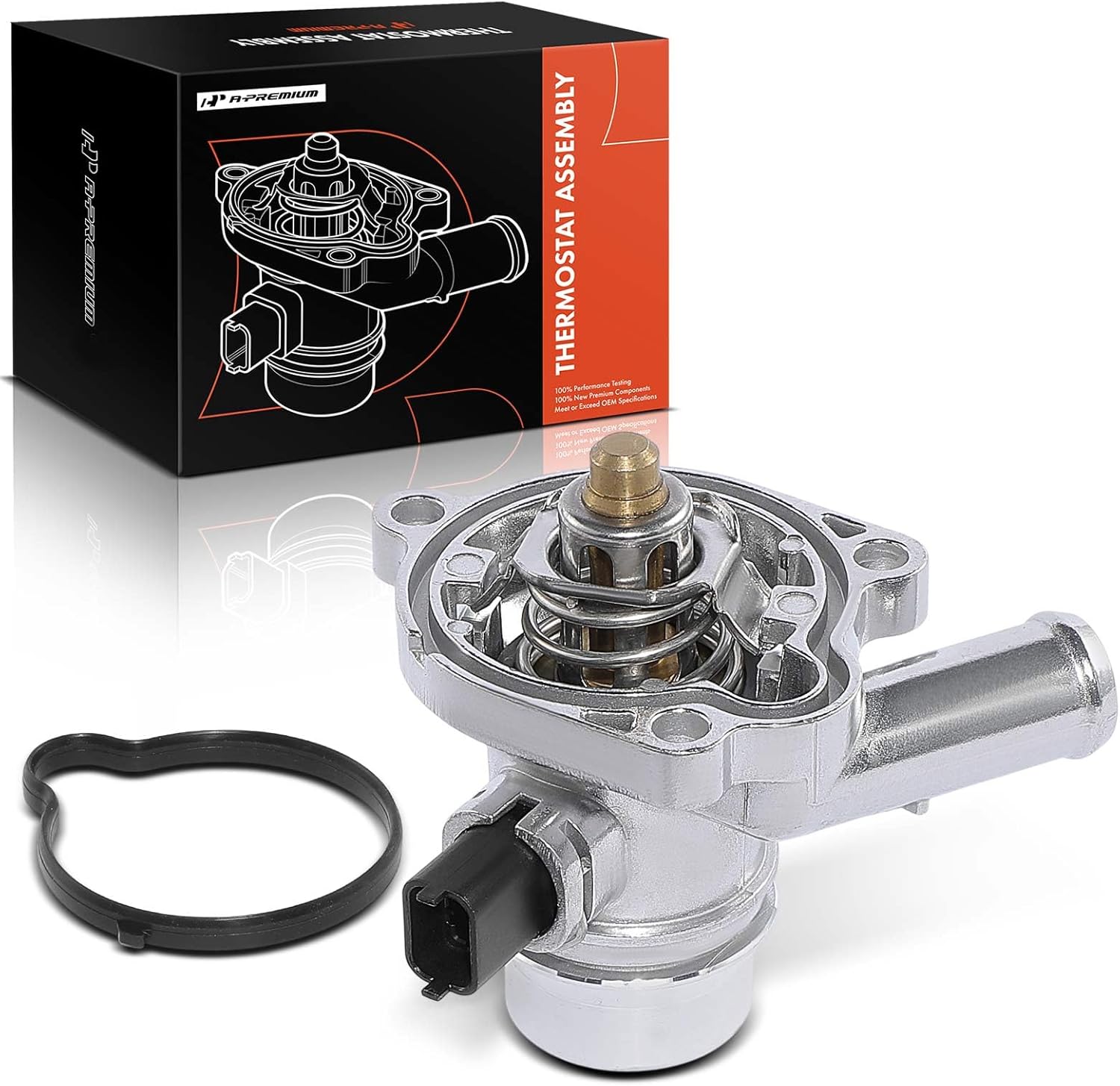 Product image of A-Premium Upgraded Aluminum Engine Coolant Thermostat Housing Assembly with Sensor & O-ring Compatible with Chevy Cruze 11-16, Sonic 12-20, Trax 13-21 & Buick Encore 13-21, 1.4L, Replace# 55565336
