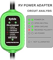 Vista 4 de EyGde Adaptador de 50 amperios a 30 amperios para RV con protector contra sobretensiones, enchufe adaptador patentado de 5000 joules NEMA 14-50P a