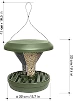Vista 8 de SWISSINNO Comedero para pájaros – Comedero colgante para pájaros sin desorden para exteriores – Smart Birds Davos a prueba de derrames, cardenales