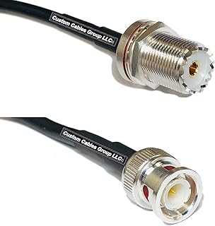 10 feet RG58 Silver Plated UHF Female Bulkhead to BNC Male RF Coaxial Cable