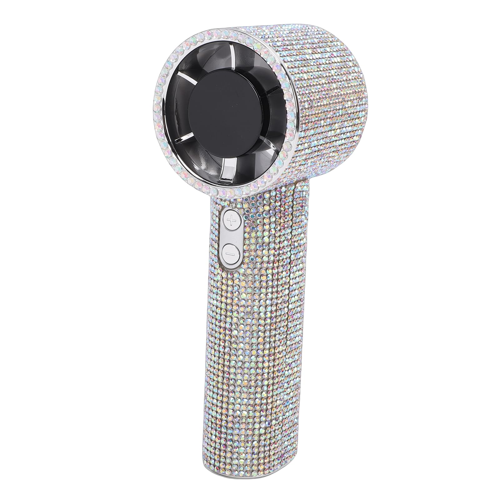 Yechiry Rhinestone Handheld Portable Turbo Fan with Precise Wind Control for Outdoor Camping, Rechargeable for Travel, ABS Material (Colorful)