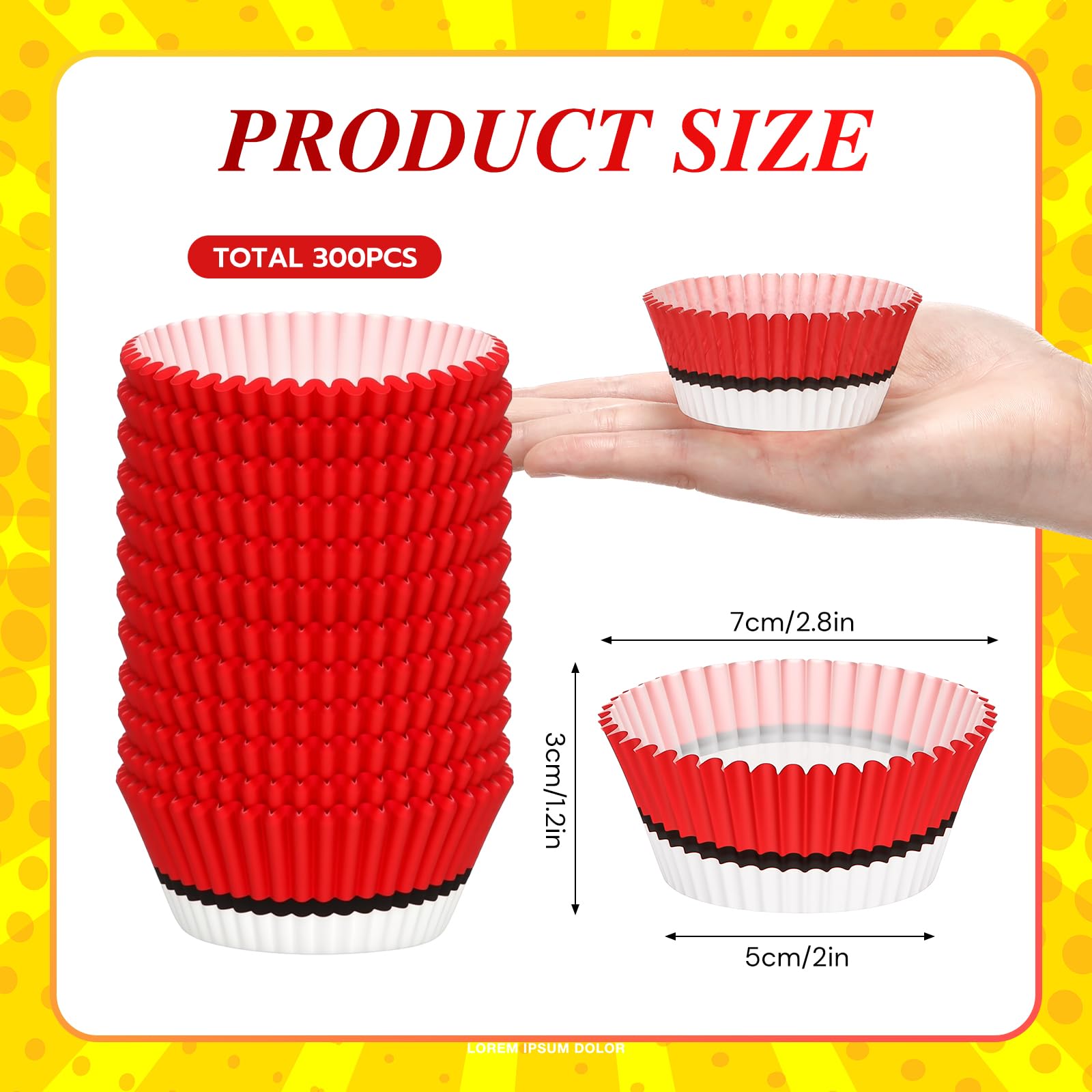 Reallnaive 300 Pcs Cupcake Liners Paper Baking Cups Red White Muffin Cupcake Wrappers for Cakes Baking Ice Cream Dessert Cheese Wedding Birthday Party Supplies