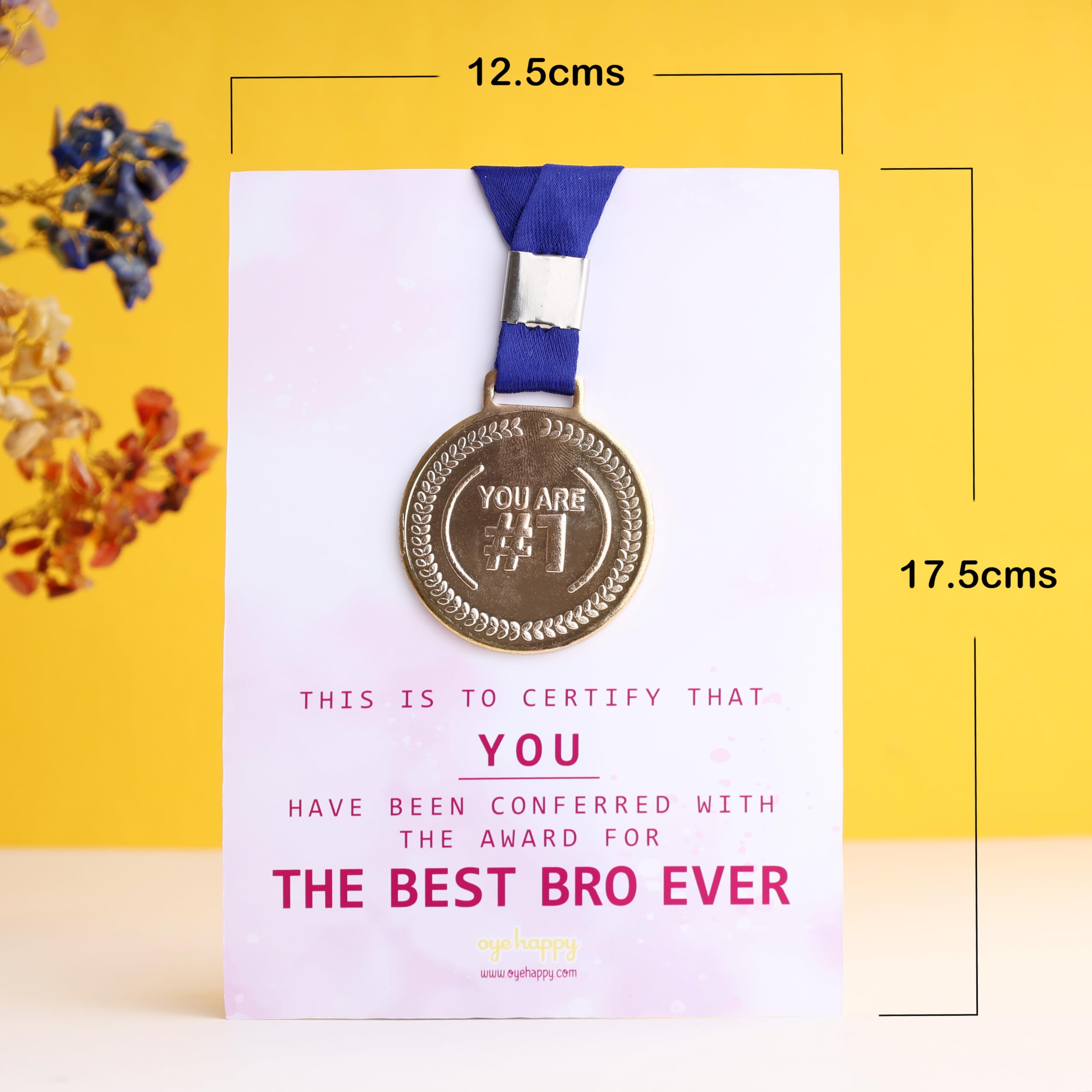 Oye Happy Best Brother Medal Card – Best Bhai Dooj Greeting Card for Bro | Gift for Brother, Bhai, Bhaiya 1
